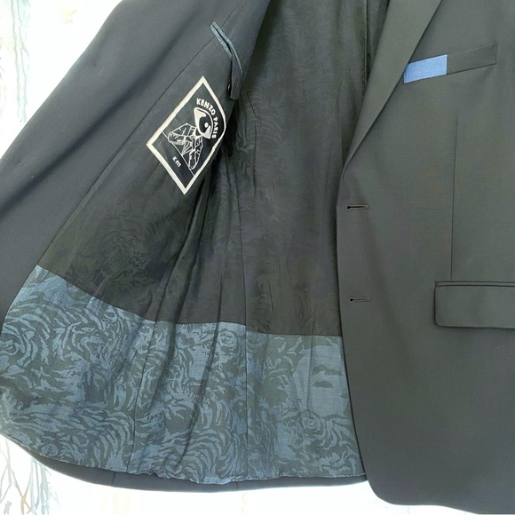 KENZO PARIS K FIT NAVY BLUE BUTTON DOWN HOMME WOOL BLAZER COAT - Picture 9 of 13